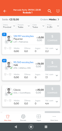 Parciais CFC - Image screenshot of android app