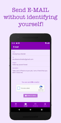 Anonymous SMS & E-mail - Image screenshot of android app