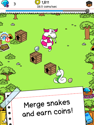 Snake Evolution: Idle Merge IO - Gameplay image of android game