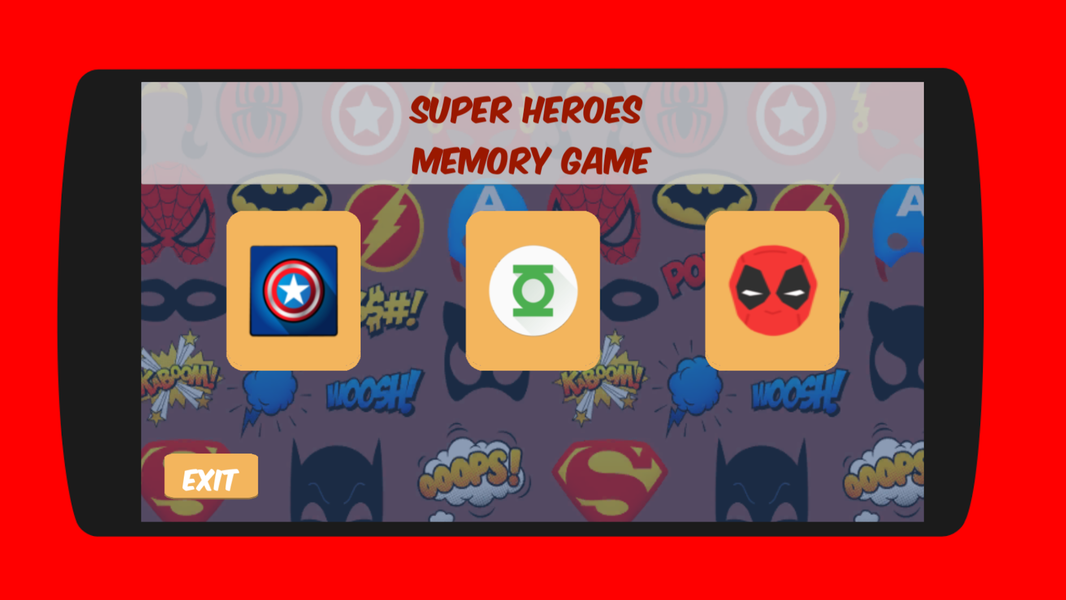 Superhero justice memory game - Gameplay image of android game