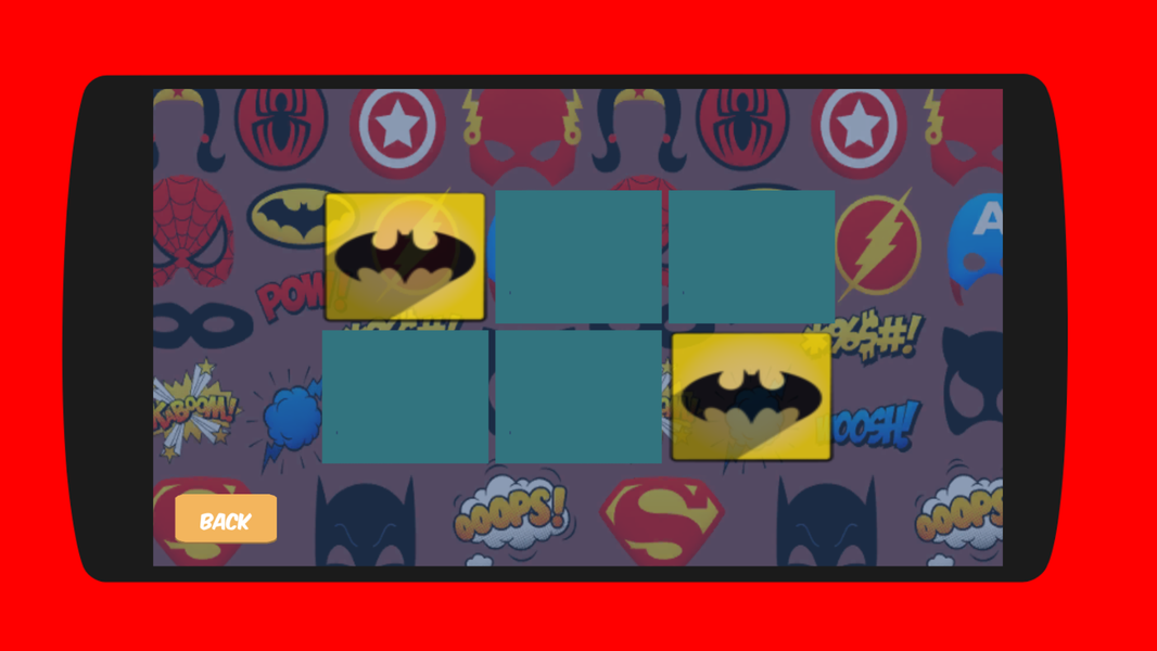 Superhero justice memory game - Gameplay image of android game