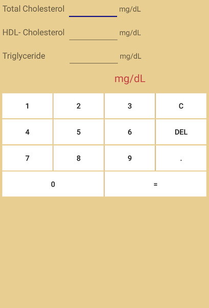 LDL-Cholesterol calculator - عکس برنامه موبایلی اندروید