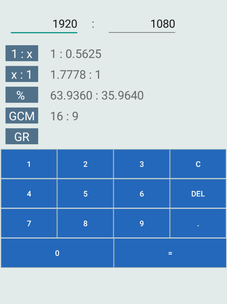 Ratio Calculator - عکس برنامه موبایلی اندروید