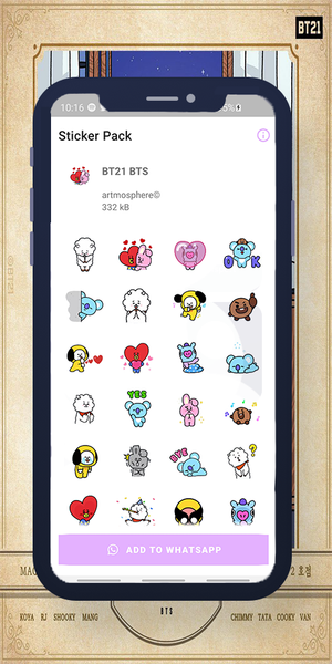 BT21 WASticker - عکس برنامه موبایلی اندروید