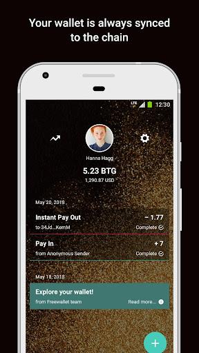 Bitcoin Gold Wallet by Freewallet - Image screenshot of android app