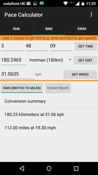 Triathlon Pace Calculator - Image screenshot of android app