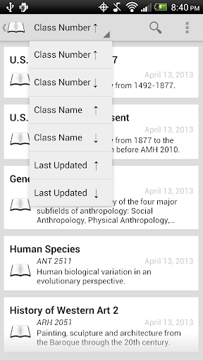 College Course Notes - Image screenshot of android app