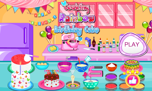 Cooking Rainbow Birthday Cake - Gameplay image of android game