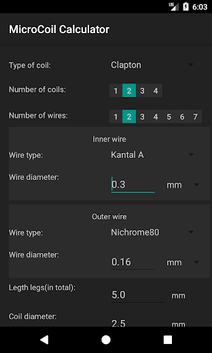 Pocket Vapor CoilCalculator - عکس برنامه موبایلی اندروید