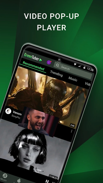 GreenTuber block ads on videos - Image screenshot of android app