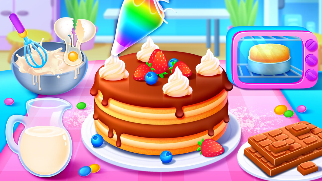 Cake Cooking Games for Kids 2+ - Gameplay image of android game