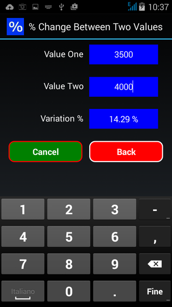 Percentages Calculator - Image screenshot of android app