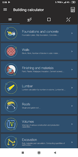 Construction Calculator - Image screenshot of android app
