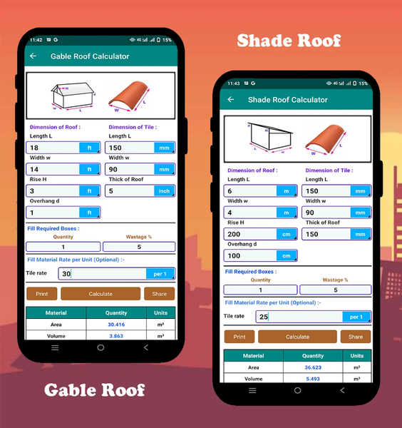 Construction Calculator - عکس برنامه موبایلی اندروید