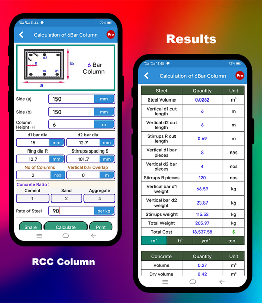 Civil Calculation App - عکس برنامه موبایلی اندروید