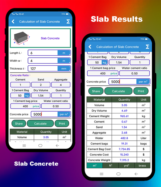 Civil Calculation App - Image screenshot of android app