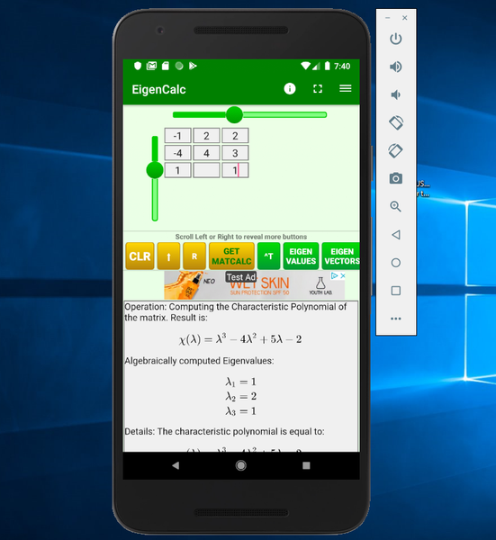 Eigenvalues  Calculator - Image screenshot of android app