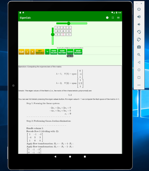 Eigenvalues Calculator - عکس برنامه موبایلی اندروید