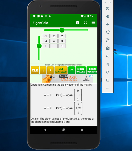 Eigenvalues  Calculator - Image screenshot of android app
