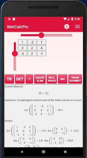Matrix Calculator (Matrices) - عکس برنامه موبایلی اندروید