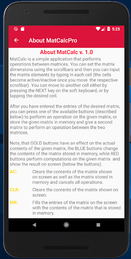 Matrix Calculator (Matrices) - عکس برنامه موبایلی اندروید