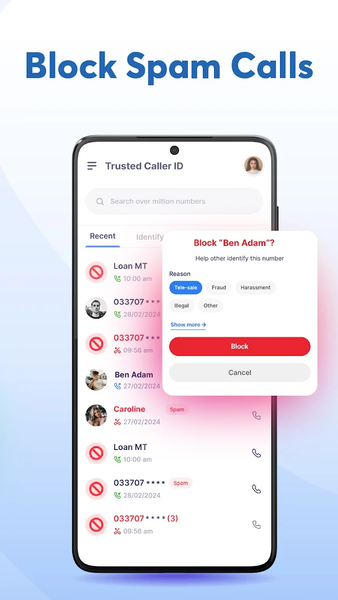 Trusted Caller ID: Spam Block - عکس برنامه موبایلی اندروید