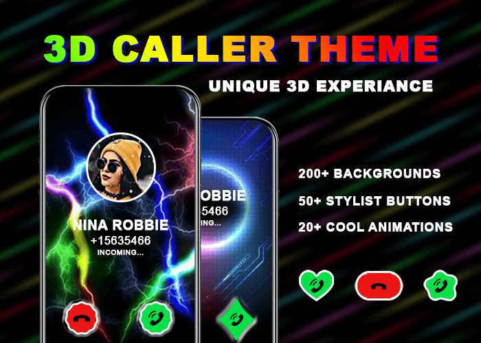 3D Call Screen & Caller theme - عکس برنامه موبایلی اندروید