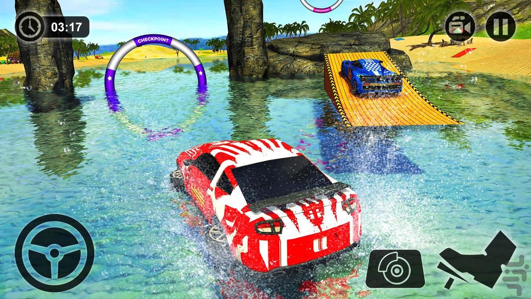 موج سواری روی آب با ماشین | جدید - Gameplay image of android game
