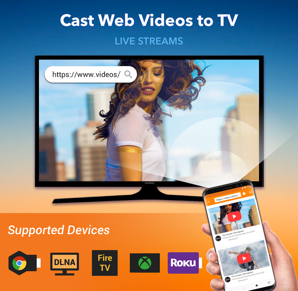 Cast to TV/Chromecast/Roku - Image screenshot of android app