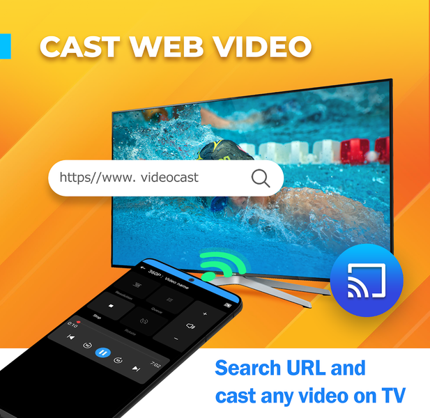 Cast Web Video to TV - عکس برنامه موبایلی اندروید