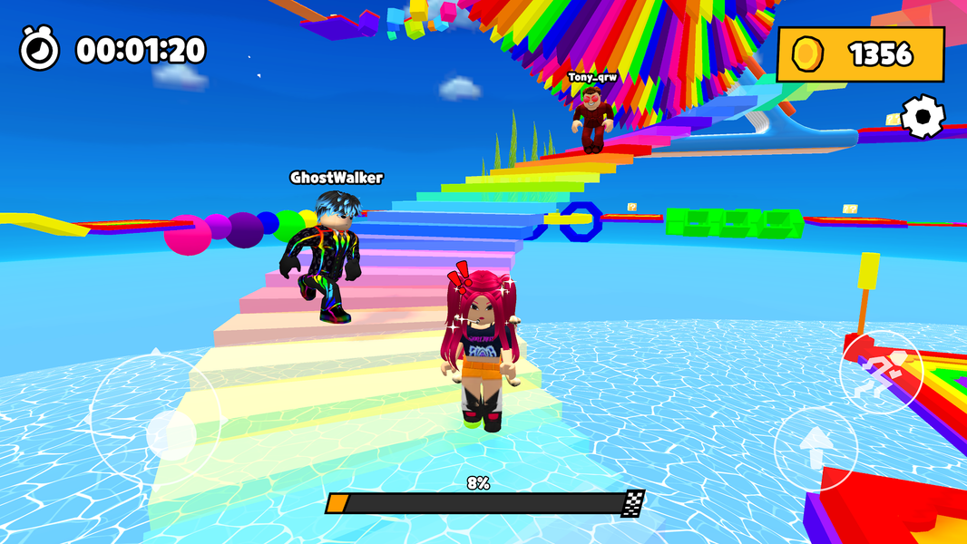 Rainbow Race: Obby Dash - Gameplay image of android game
