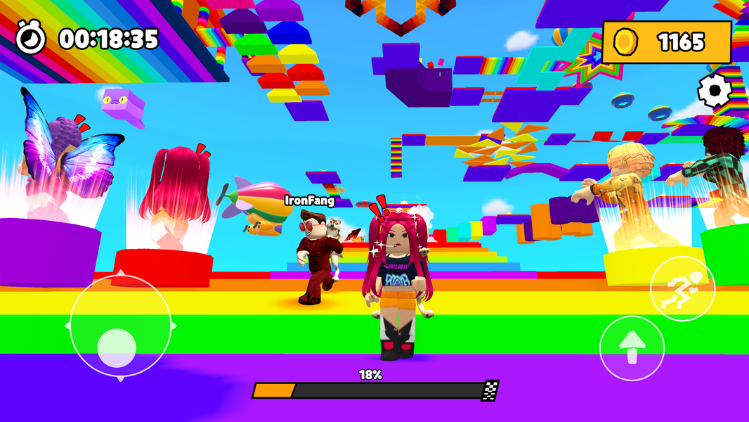Rainbow Race: Obby Dash - Gameplay image of android game