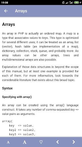 PHP 7.2 Docs - Image screenshot of android app