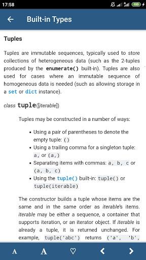 Python 3.7 Docs - Image screenshot of android app
