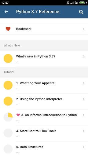 Python 3.7 Docs - Image screenshot of android app