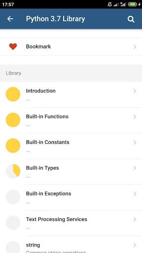 Python 3.7 Docs - Image screenshot of android app