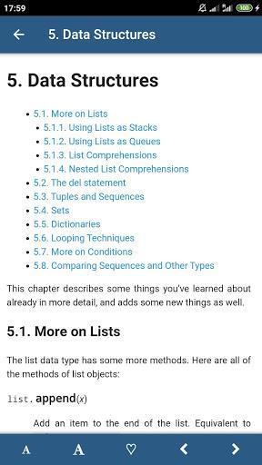 Python 3.7 Docs - Image screenshot of android app