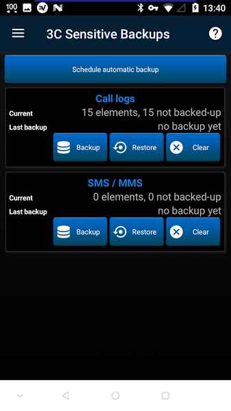 3C Sensitive Backups - Image screenshot of android app