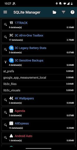 3C SQLite Manager (root) - Image screenshot of android app