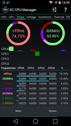 3C CPU Manager (root) - Image screenshot of android app