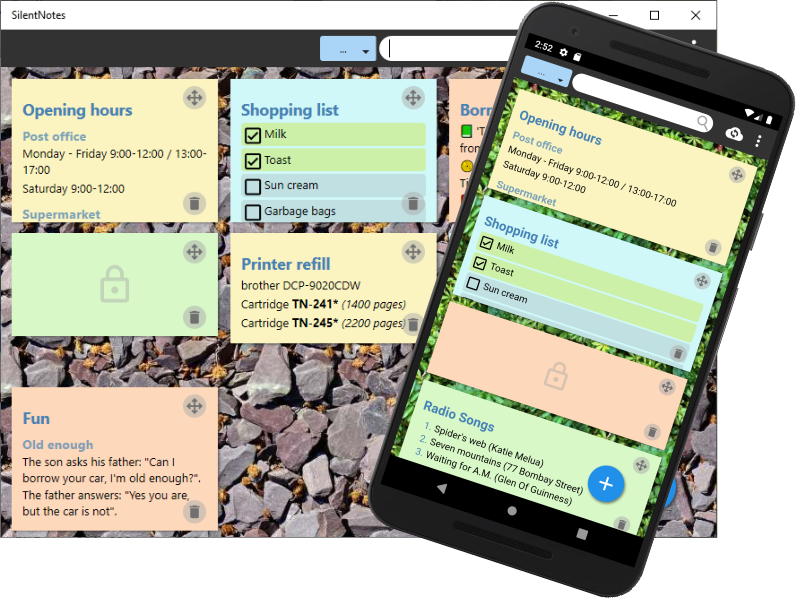 SilentNotes - عکس برنامه موبایلی اندروید