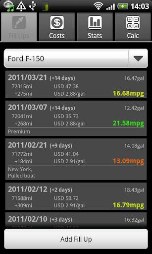 FuelLog - Image screenshot of android app