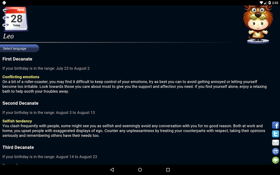 Horoscope HD - عکس برنامه موبایلی اندروید