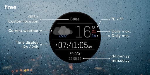 Weather Black Premium Watch Face - عکس برنامه موبایلی اندروید