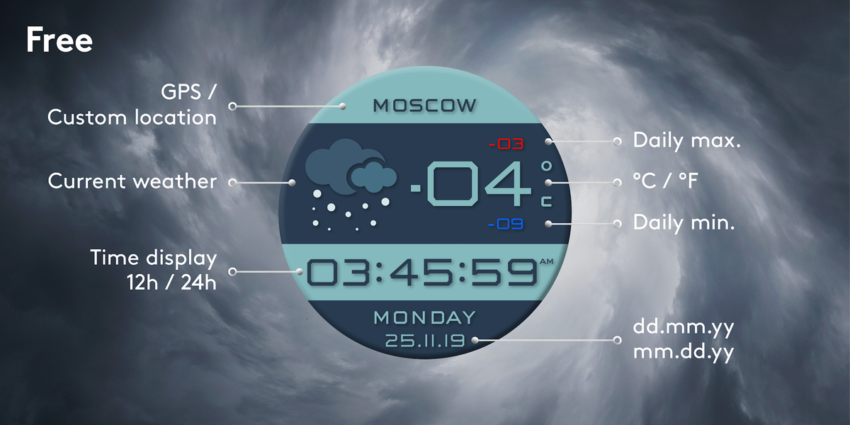 Weather Station Premium Watch Face - Image screenshot of android app