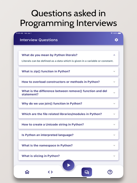 Learn Python - OnePercent - عکس برنامه موبایلی اندروید