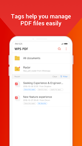 WPS PDF -  Free For PDF Scan, Read, Edit, Convert - عکس برنامه موبایلی اندروید