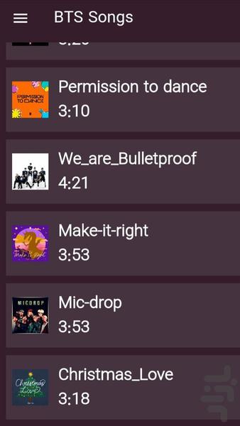 bts songs - Image screenshot of android app