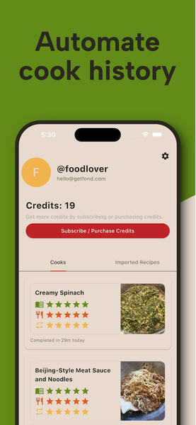 Fond - Streaming Recipes - عکس برنامه موبایلی اندروید
