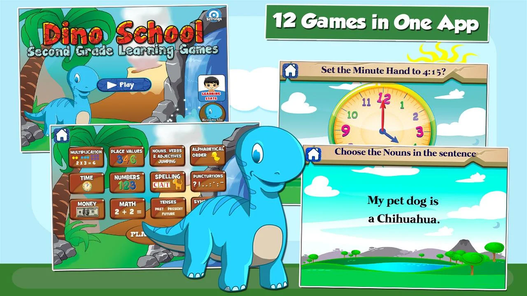 Dino Grade 2 Games - Gameplay image of android game